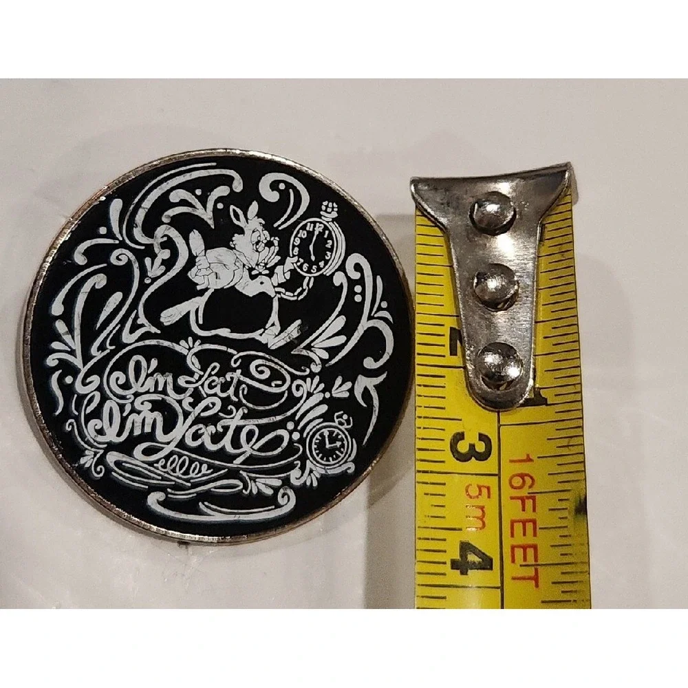 Disney Pin Alice In Wonderland White Rabbit‎ I'm Late Black & White 00009